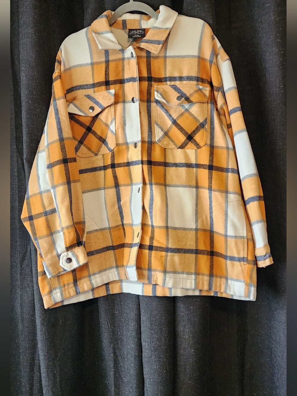 HFX XL Plaid Flannel Shacket – Button‑Up Shirt Jacket with Pockets Fall/winter